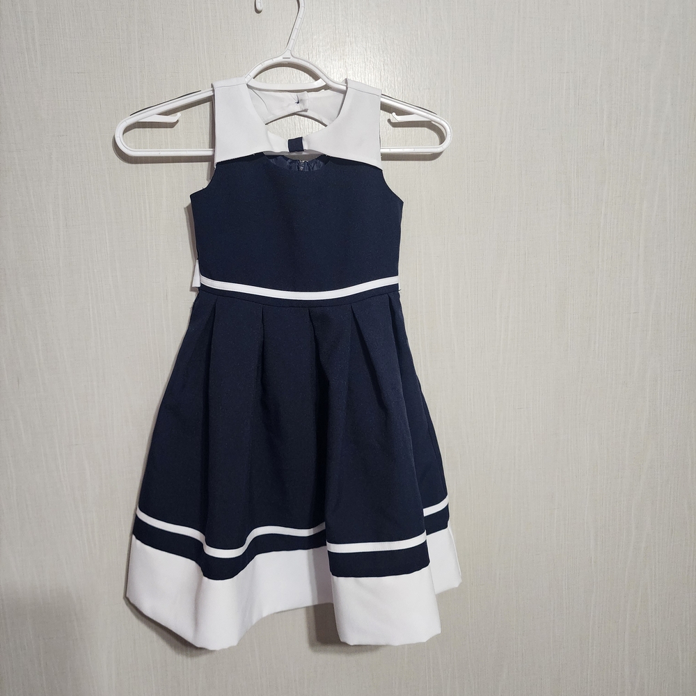 H&M Blue and White Halter A-Line Dress for Weddings